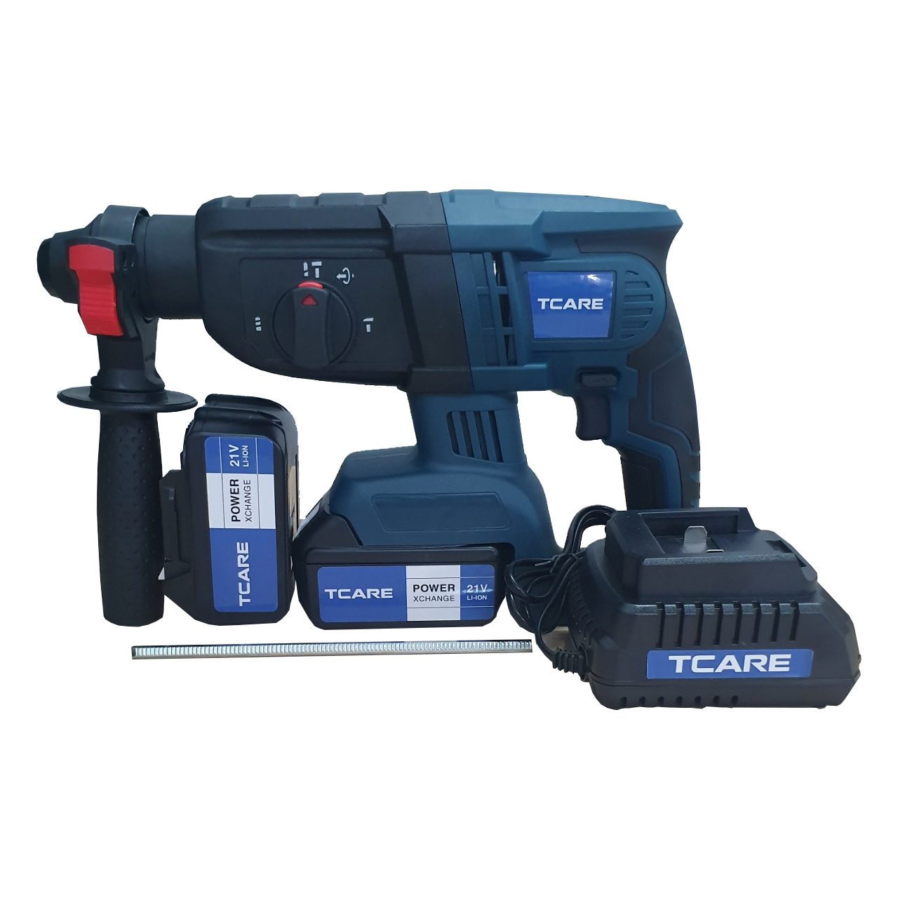 Máy khoan pin 21v động lực, máy khoan bê tông tcare 21v màu xanh