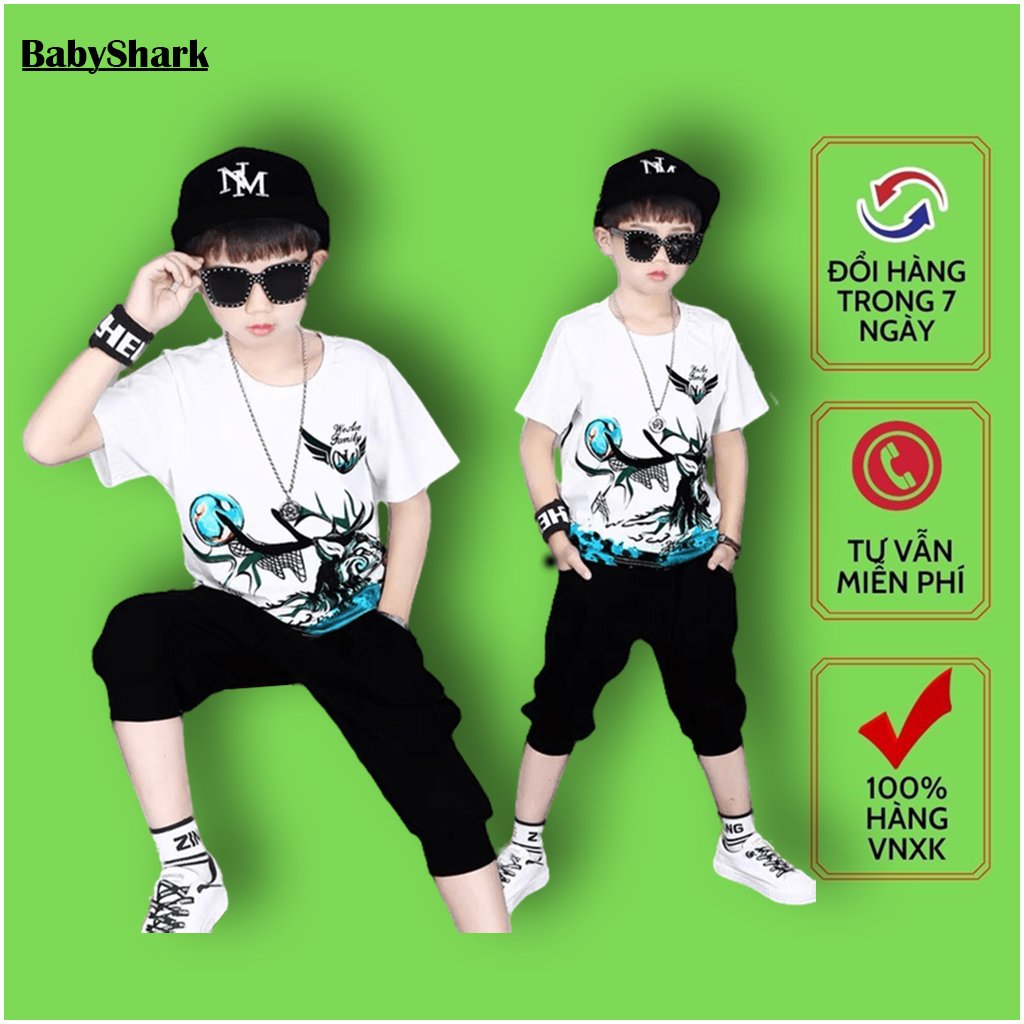 Bộ Quần Áo Bé Trai Cao Cấp phong cách hàn quốc (70) - Thời trang trẻ em Babyshark - nguyên Set đồ Bé Trai cá tính 4A