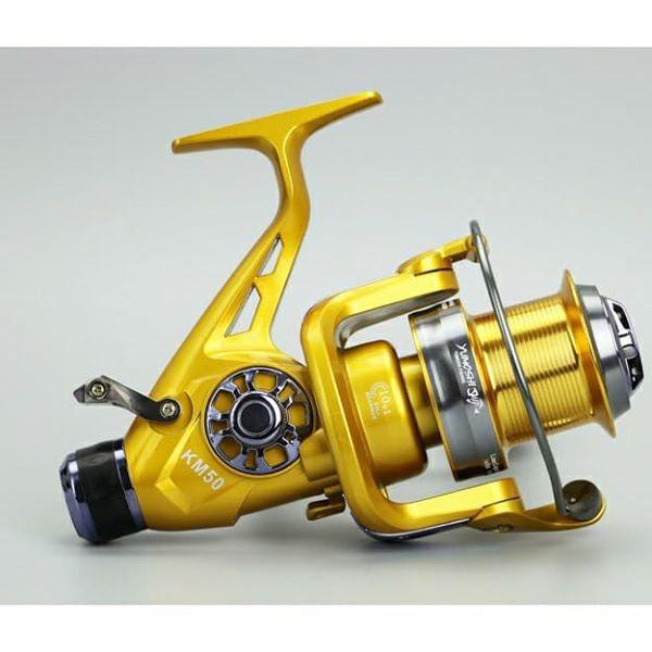 Máy câu cá Yumoshi KM 6000 tải cá lớn - Máy câu cối nông Kích thước: KM 50 Vàng