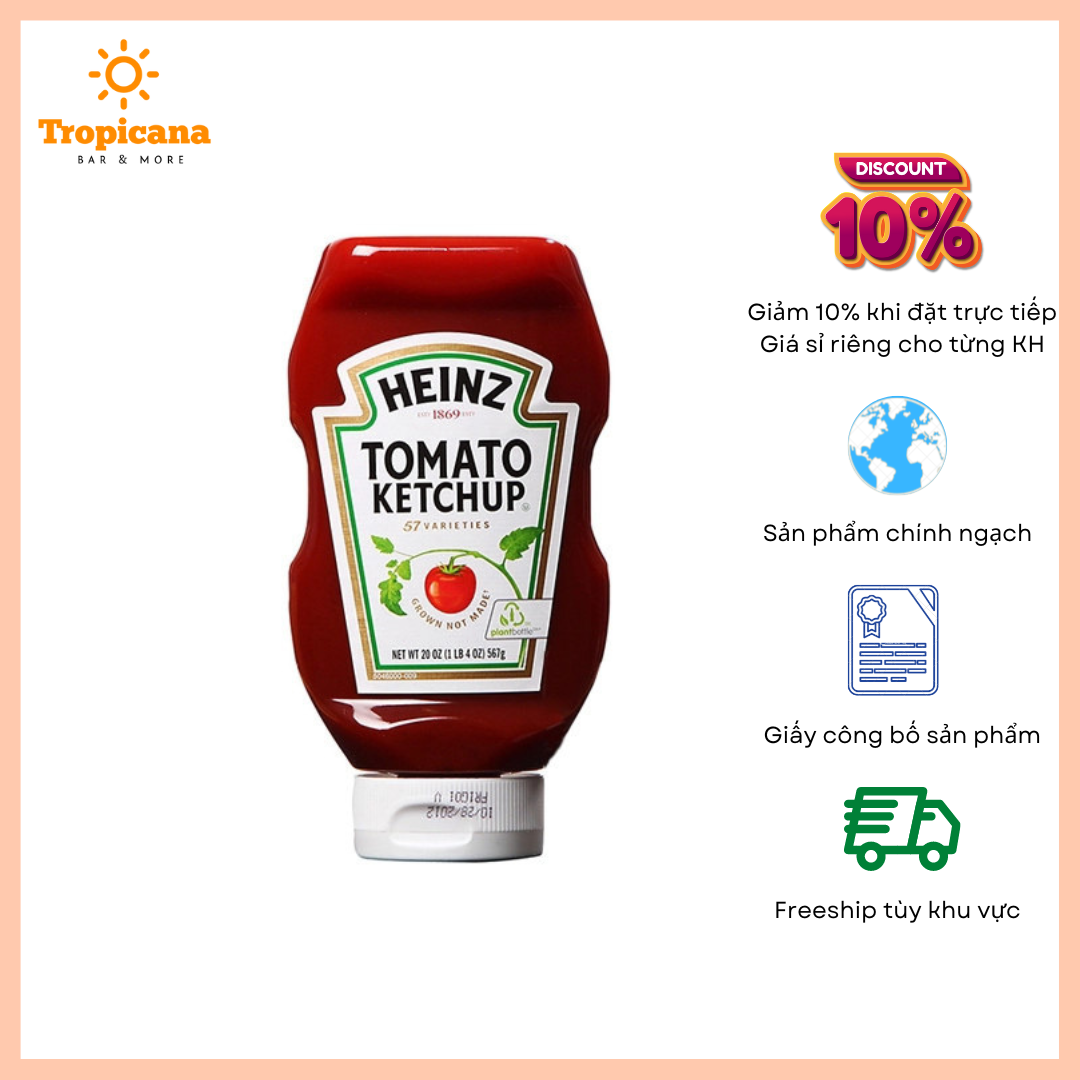 Tương cà chua úp ngược heinz - chai 567gr