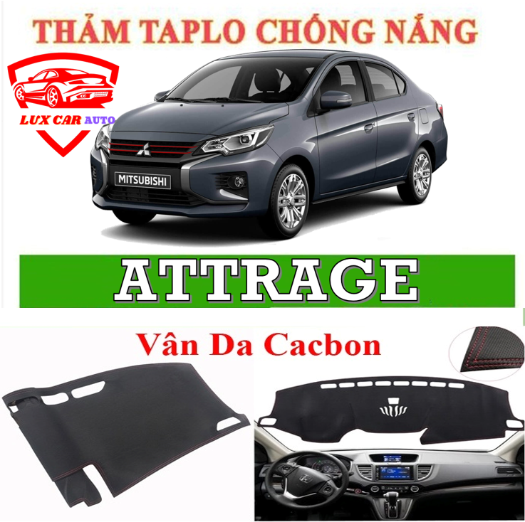 Thảm taplo mitsubishi attrage 2015-2020 da vân cacbon, thảm phủ taplo, taplo cacbon, taplo da