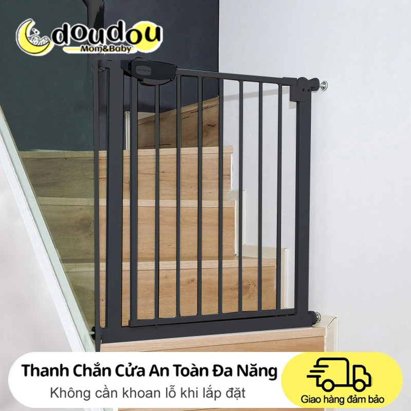 Thanh chắn cửa cầu thang nhà bếp có khóa tự động cao cấp dành cho bé thanh dày to lắp đặt không cần khoan tường Bảo vệ bằng khoá kép ẩn