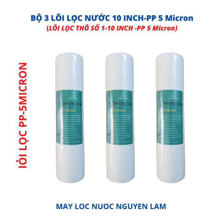 Lõi lọc nước 10 inch pp-5 micron -