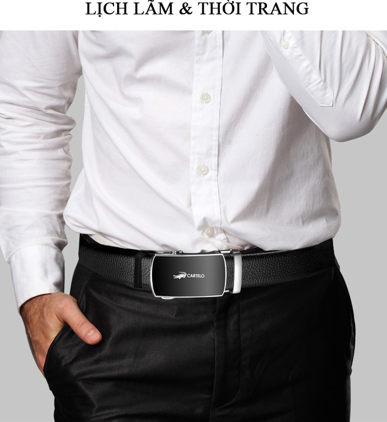[HÀNG CHÍNH HÃNG DA THẬT]-Thắt lưng da nam cao câp CARTELO -101, 73.  Thắt lưng  nam da bò. Dây lưng nam, dây nịt nam rộng 3,5cm [MYGOOD]
