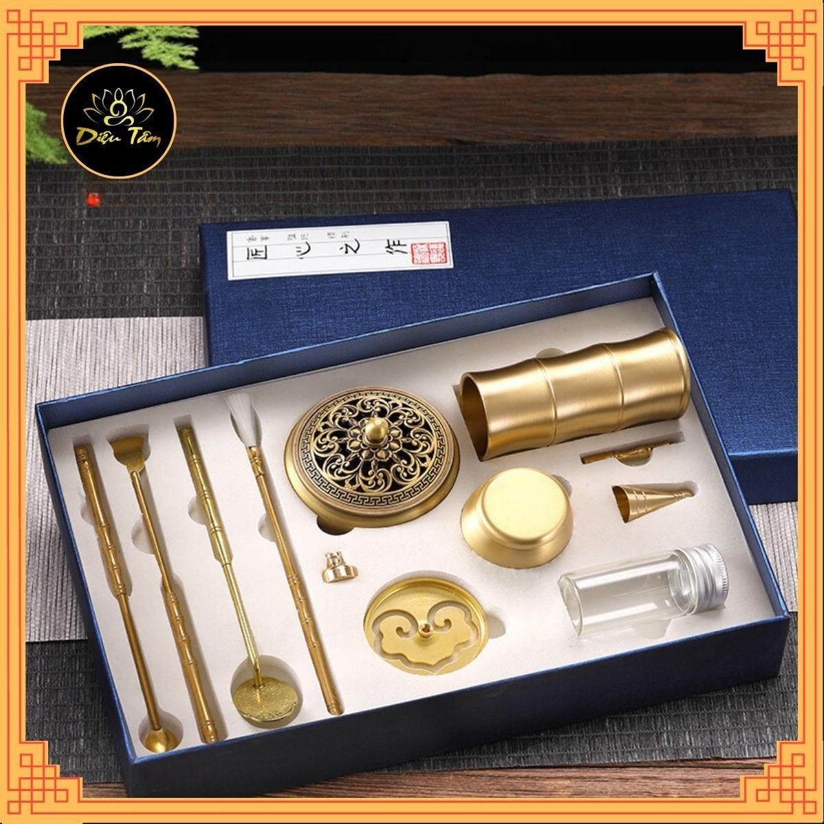 Bộ dụng cụ xông trầm hương, phụ kiện lư hương xông trầm tiện ích gọn gàng, lư điện, lư gốm