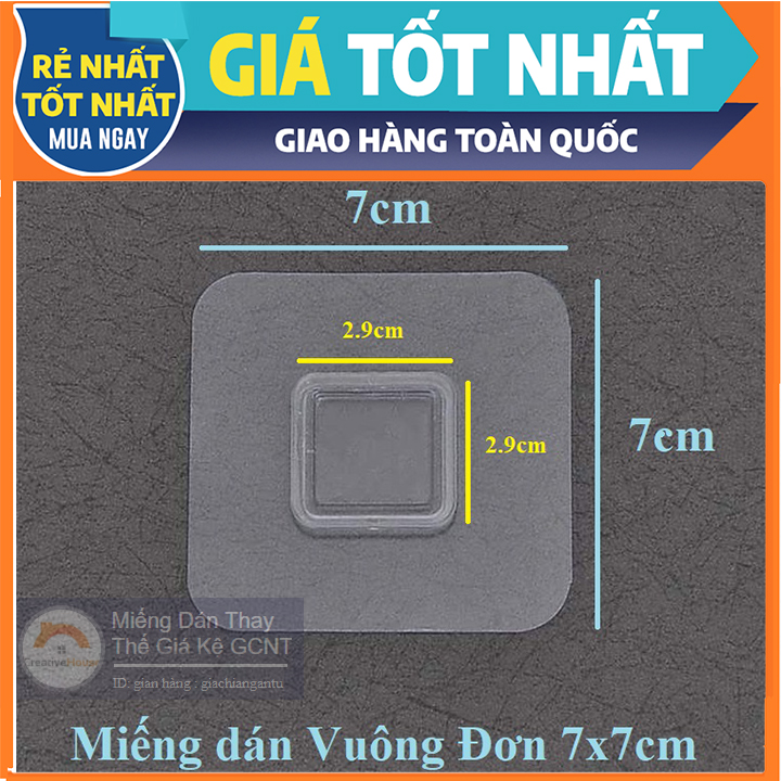 Bộ 2 miếng dán Vuông ĐƠN thay thế - mua dự phòng