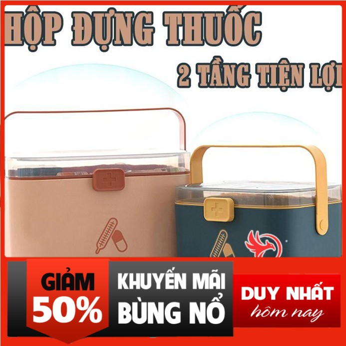 [Hàng Loại Tốt] Hộp đựng thuốc y tế cho cá nhân gia đình có khay uống thuốc tây tiện lợi bằng nhựa cỡ lớn KÍCH THƯỚC : 21x14x15 cm
