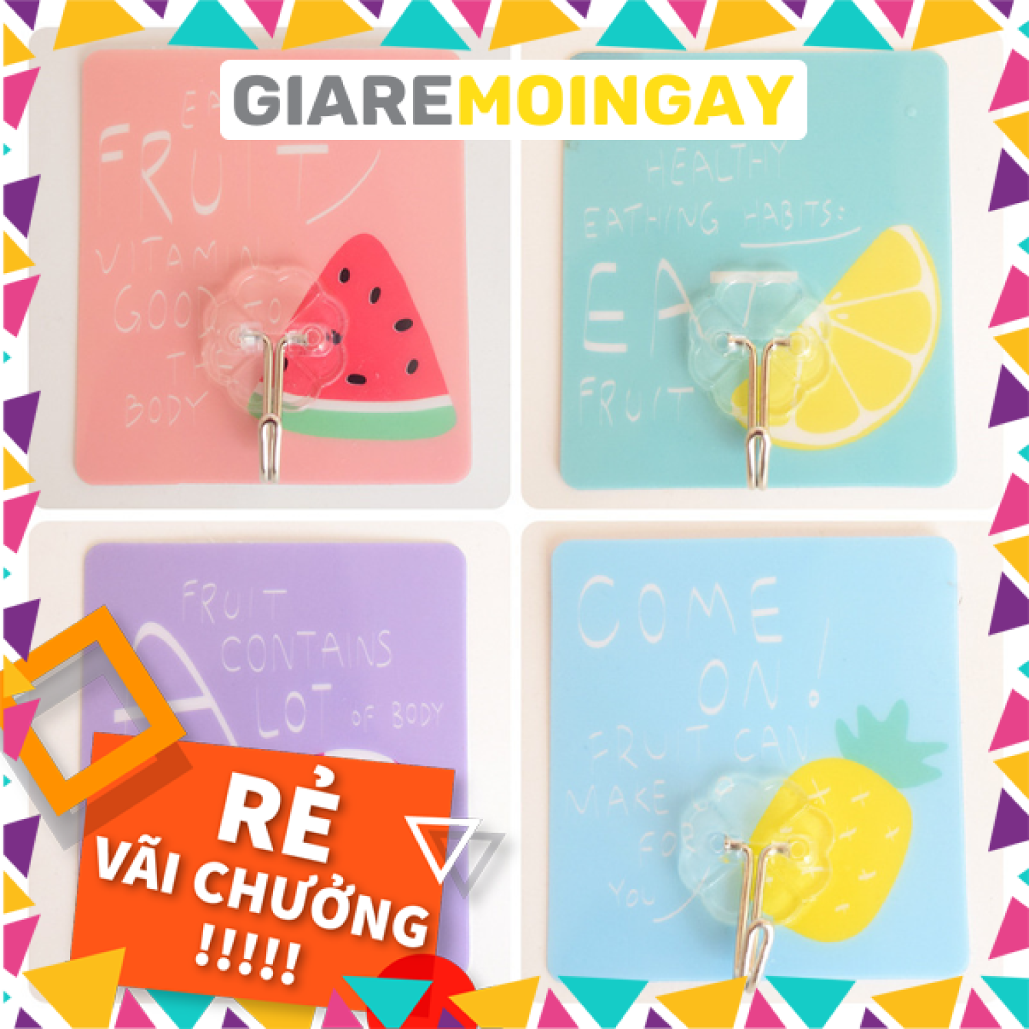 Móc dán tường siêu dính chịu lực treo đồ, quần áo ⭐🌟✨⚡ móc treo nhà tắm nhà bếp giaremoingay6868