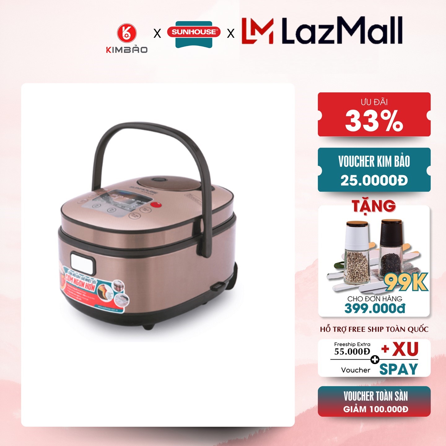 Nồi cơm điện tử 1.5l sunhouse mama shd8915