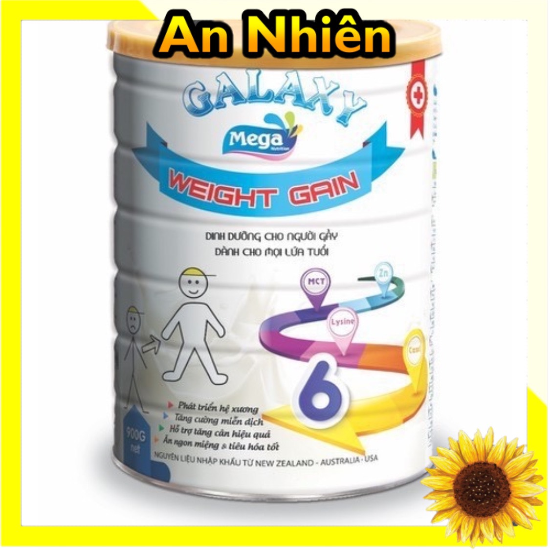Sữa tăng cân cho mọi lứa tuổi Mega Nutrition Weight Gain lon 900g