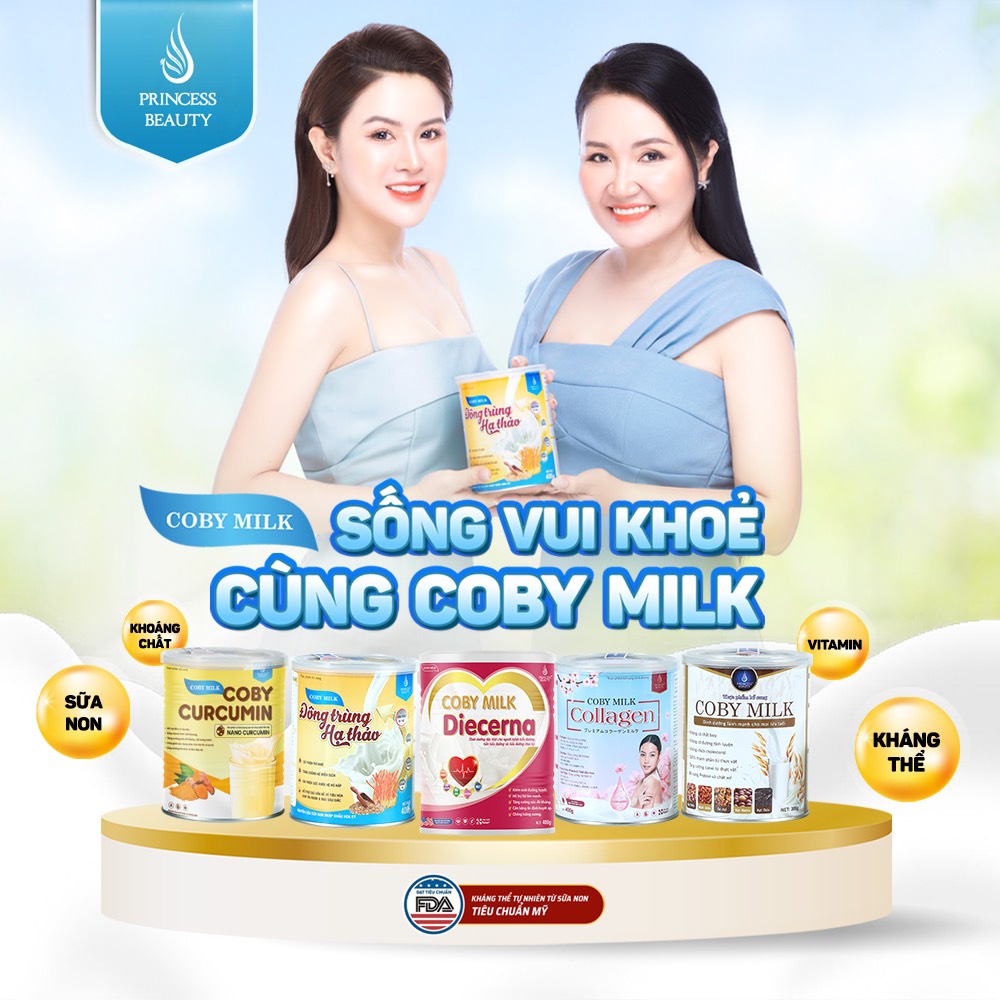 Sữa Bột Coby Milk Collagen, Nghệ Nano Curcumin, Đông Trùng Hạ Thảo, Hạt
