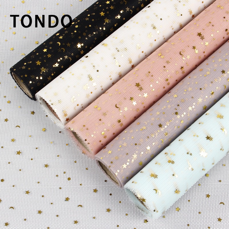 Lưới voan sao lưới voan kim tuyến đẹp kt 50cm 5m gói hoa bọc hoa bó hoa
