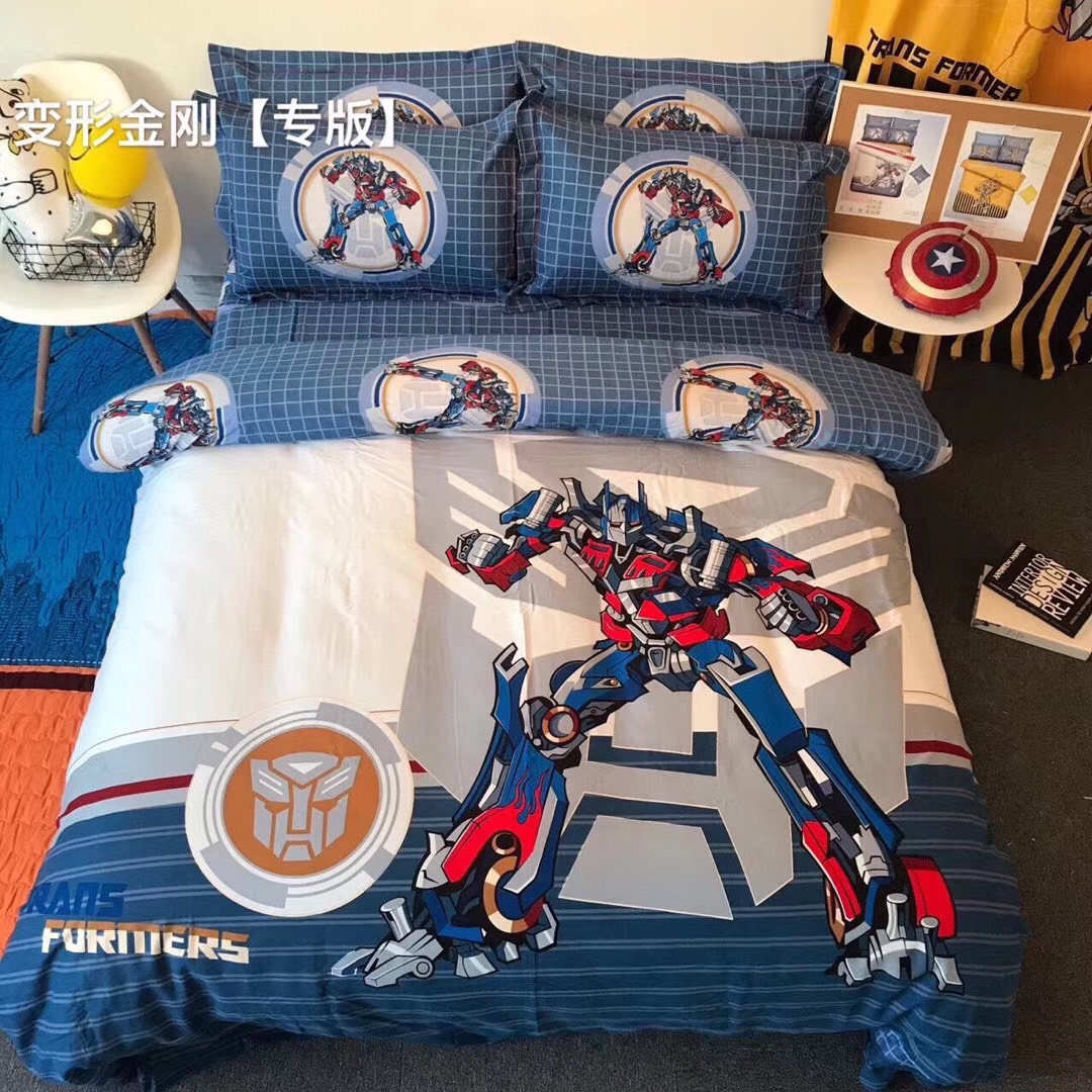 Bộ chăn ga gối cotton hình siêu nhân (vỏ chăn, ga, vỏ gối)