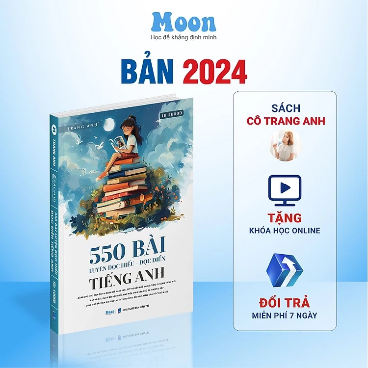 Sách 550 bài luyện đọc hiểu đọc điền ôn thi ĐGNL, tốt nghiệp THPT QG