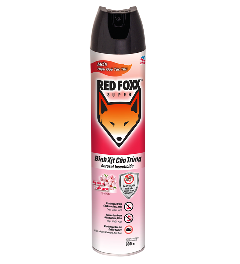 Bình Xịt Côn Trùng RED FOXX hương Sakuar chai 600ml