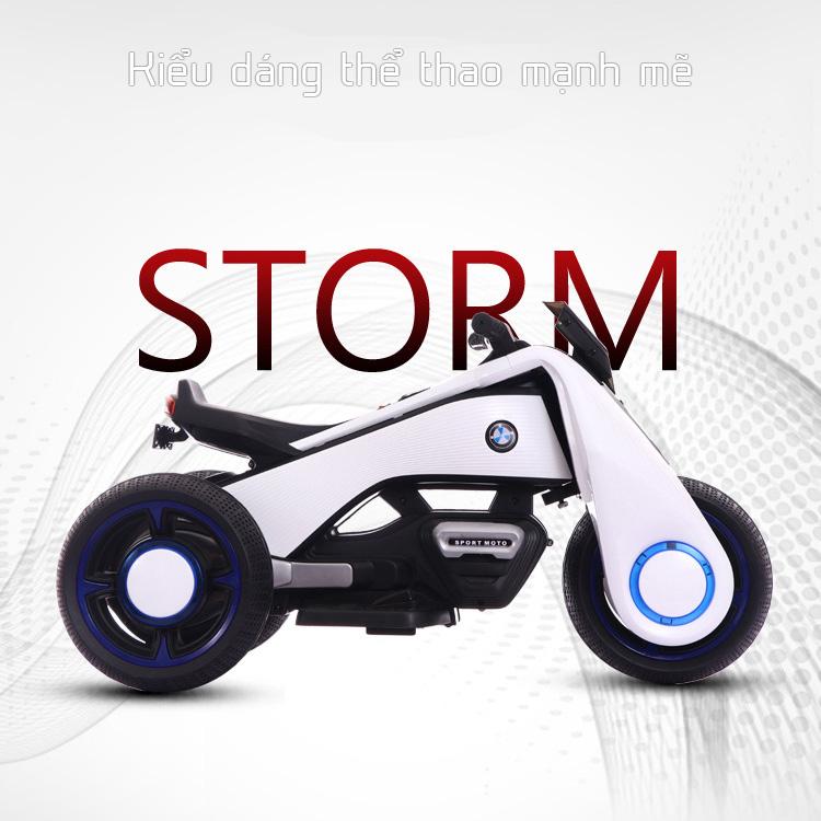 Xe điện 3 bánh cho bé kiểu dáng mô tô SportMoto DQ-6188 có đèn và nhạc bắt mắt