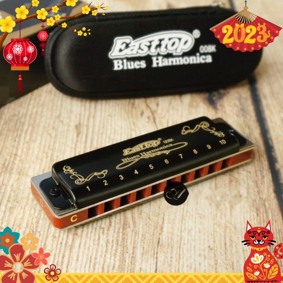  🎶 Kèn Harmonica 10 lỗ 🎶 Diatonic Easttop T008K màu đen 