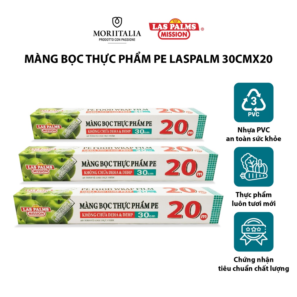 Màng bọc thực phẩm pe laspalm chính hãng moriitalia 30cmx20m mbtp00006057