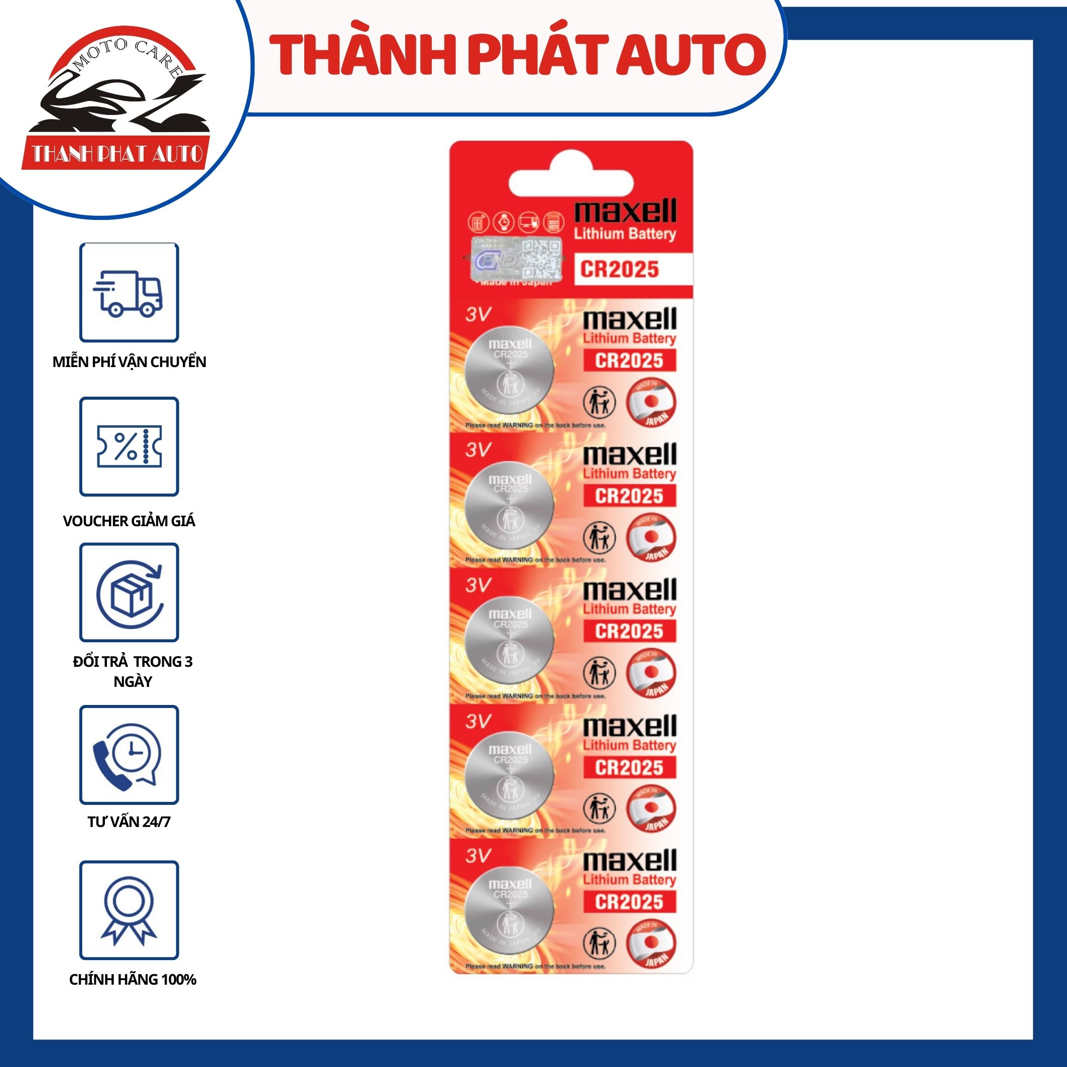 Pin Maxell CR2032 dung lượng đủ loại tốt dành thay pin remote, khóa smartkey