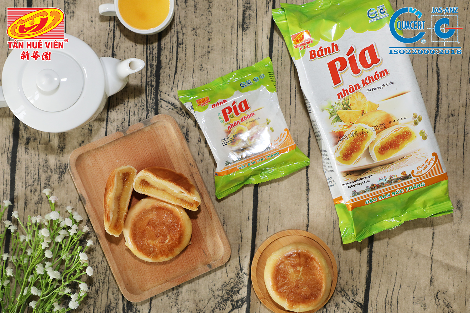 Bánh pía chay khóm tân huê viên