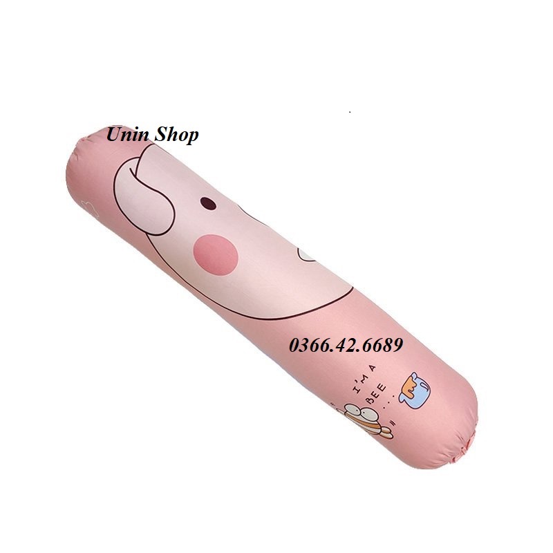 (Gía tại xưởng) Vỏ gối ôm poly cotton mẫu Heo Tròn, áo gối dài nhiều mẫu đẹp, bao gối ôm người lớn 30x100cm có dây dù rút kéo