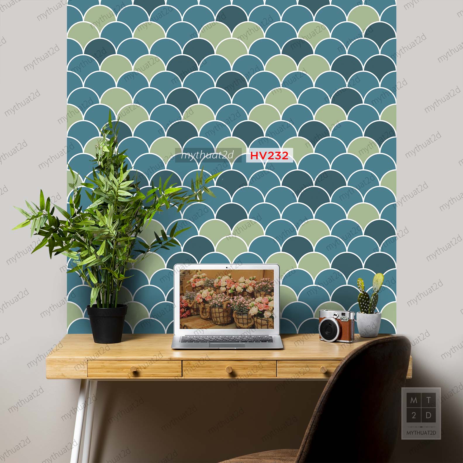 Cuộn 2 mét dài Decal gạch bông dán bếp, dán tường, decor nhà cửa - mã HV232