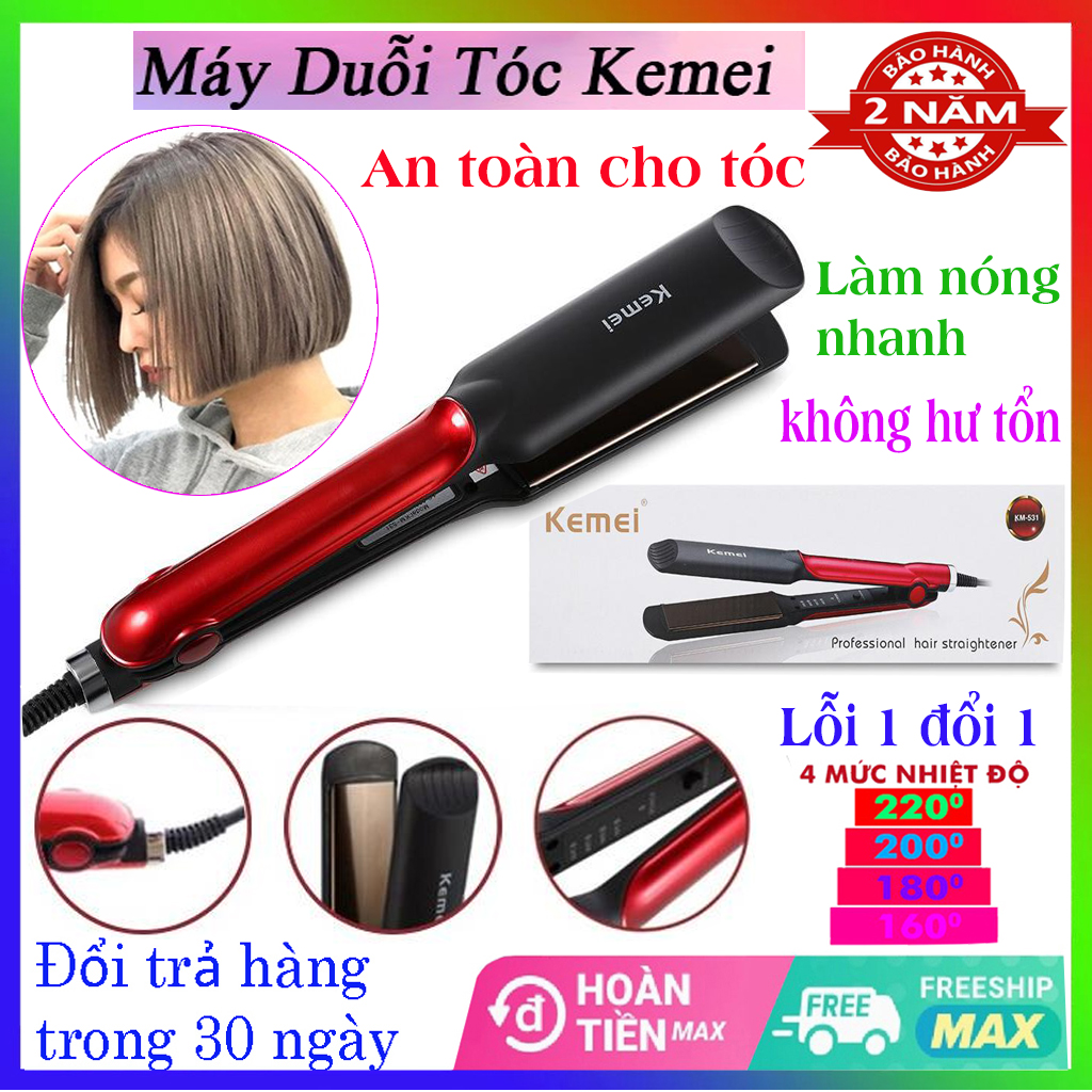 [ LỖI 1 ĐỔI 1] Máy ép tóc- Máy là tóc cao cấp 4 mức điều chỉnh nhiệt Máy kẹp tóc, duỗi tóc đa năng Máy Uốn Tóc Phẳng Tạo Kiểu Tóc Ướt/Khô Bằng Titan