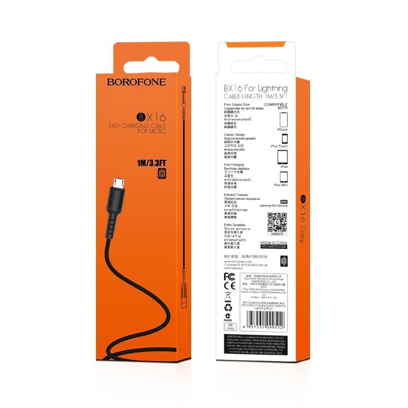 Borofone - dây cáp sạc bx16 - cổng micro 1m