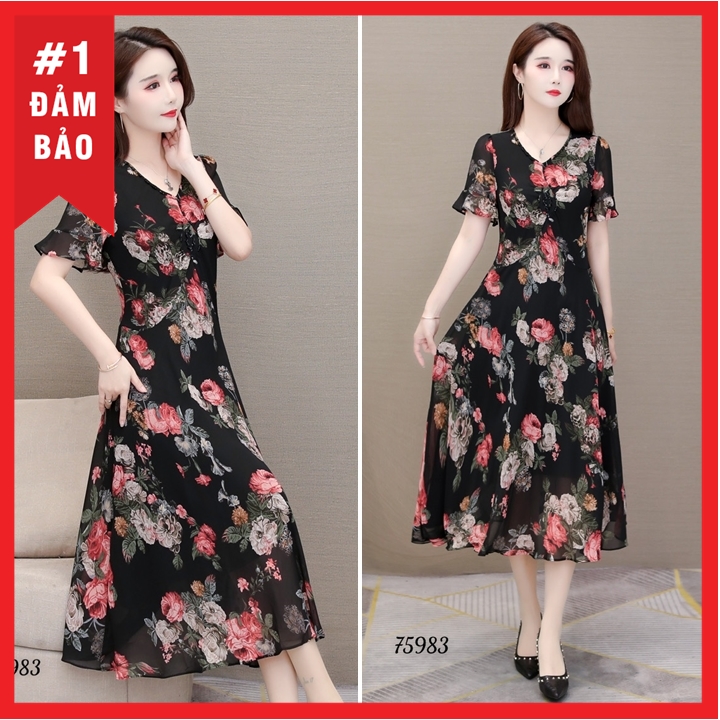 Đầm hoa nhẹ nhàng, nữ tính đủ size 30 đến 72kg - 75983