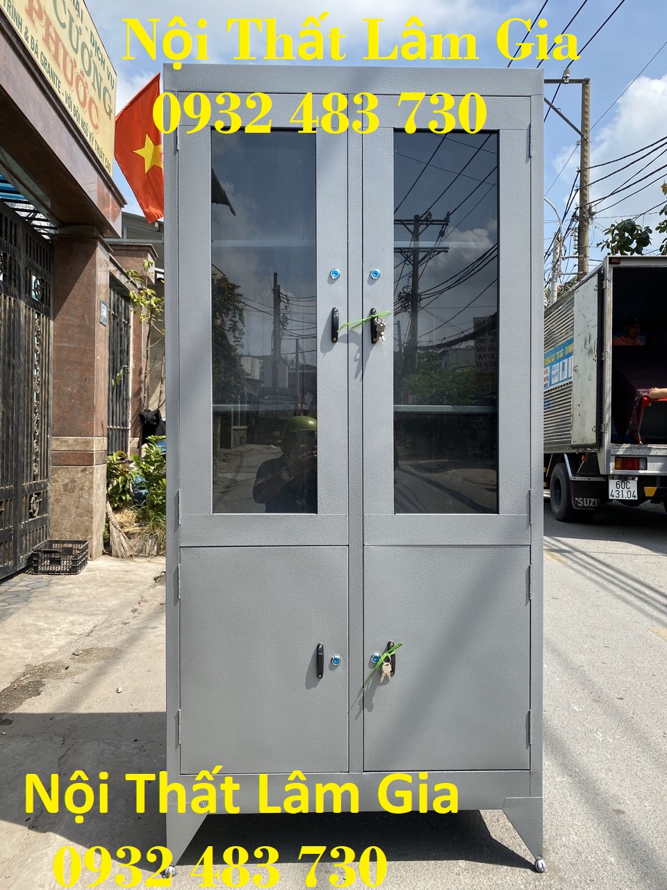 [HCM]Tủ hồ sơ văn phòng bằng sắt - tủ locker 4 cửa