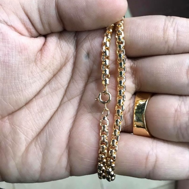 [HCM]Dây chuyền khoen cong mạ vàng 18k nam thiết kế sang trọng tinh tế sản phẩm như hình đảm bảo chất lượng