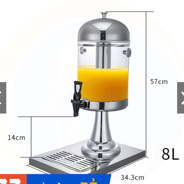 Bình làm lạnh, đựng nước ép trái cây inox 8l