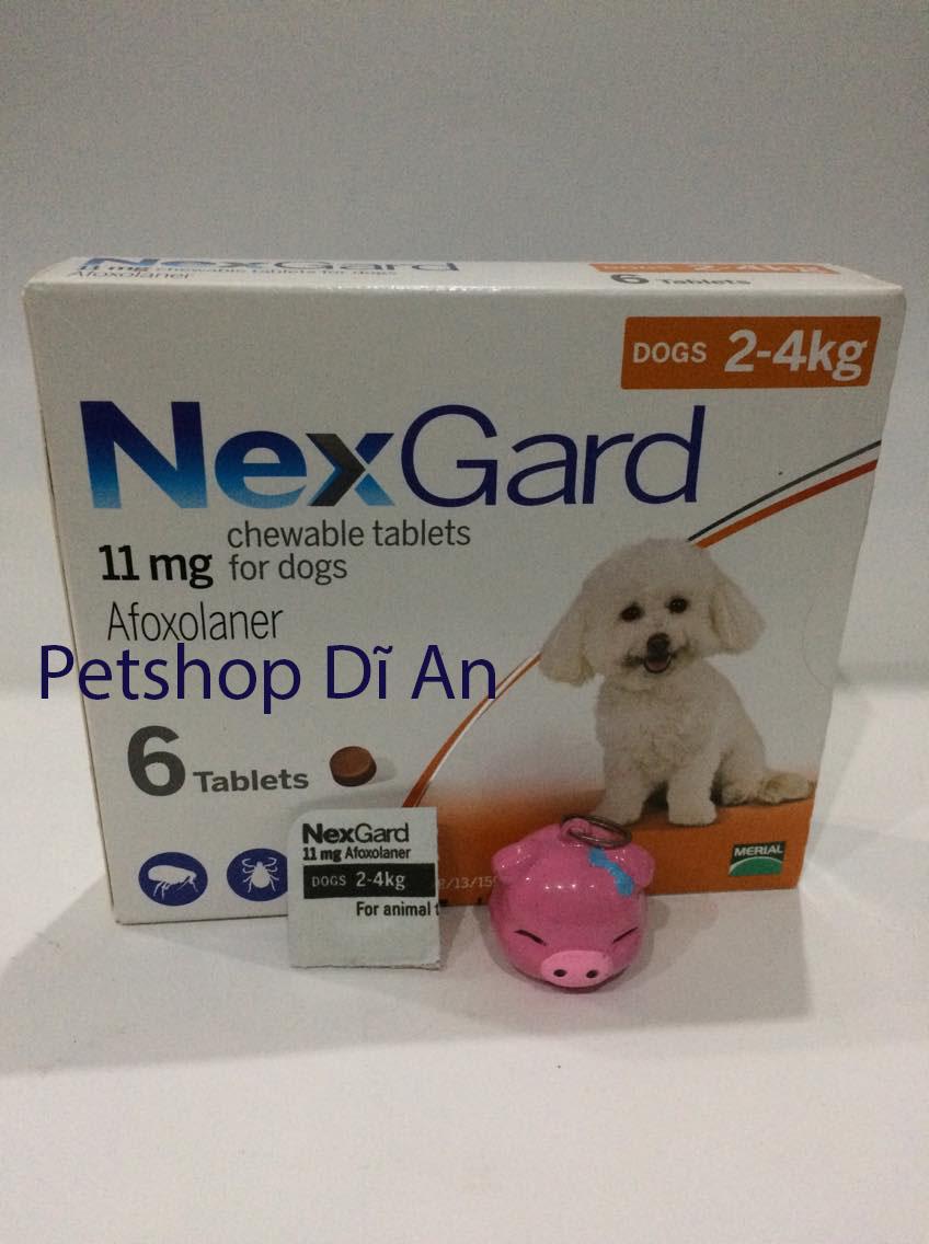 Viên nhai Nexgard trị ghẻ, viêm da, xà mâu, diệt ve, bọ chét, rận cho chó 2 - 4 kg