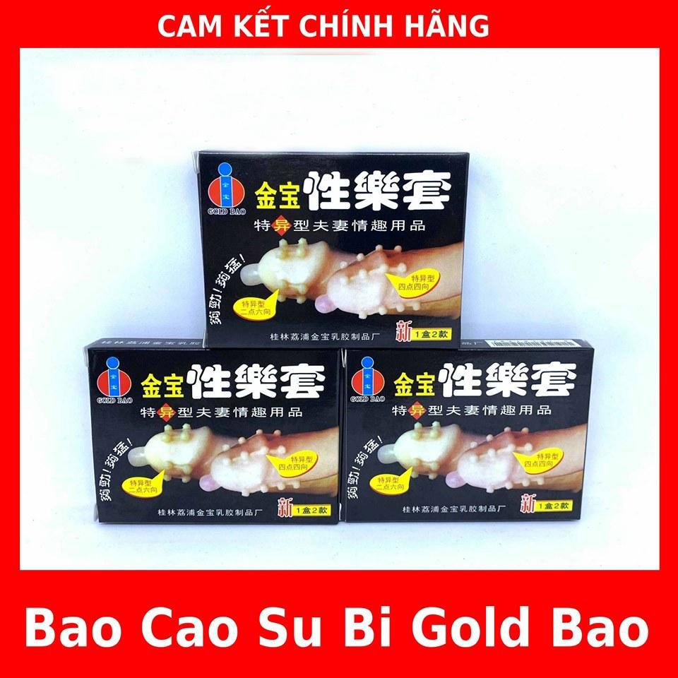 Combo 3 Hộp Bao Cao Su Gân Gai Bi Super Gold hộp 2 cái
