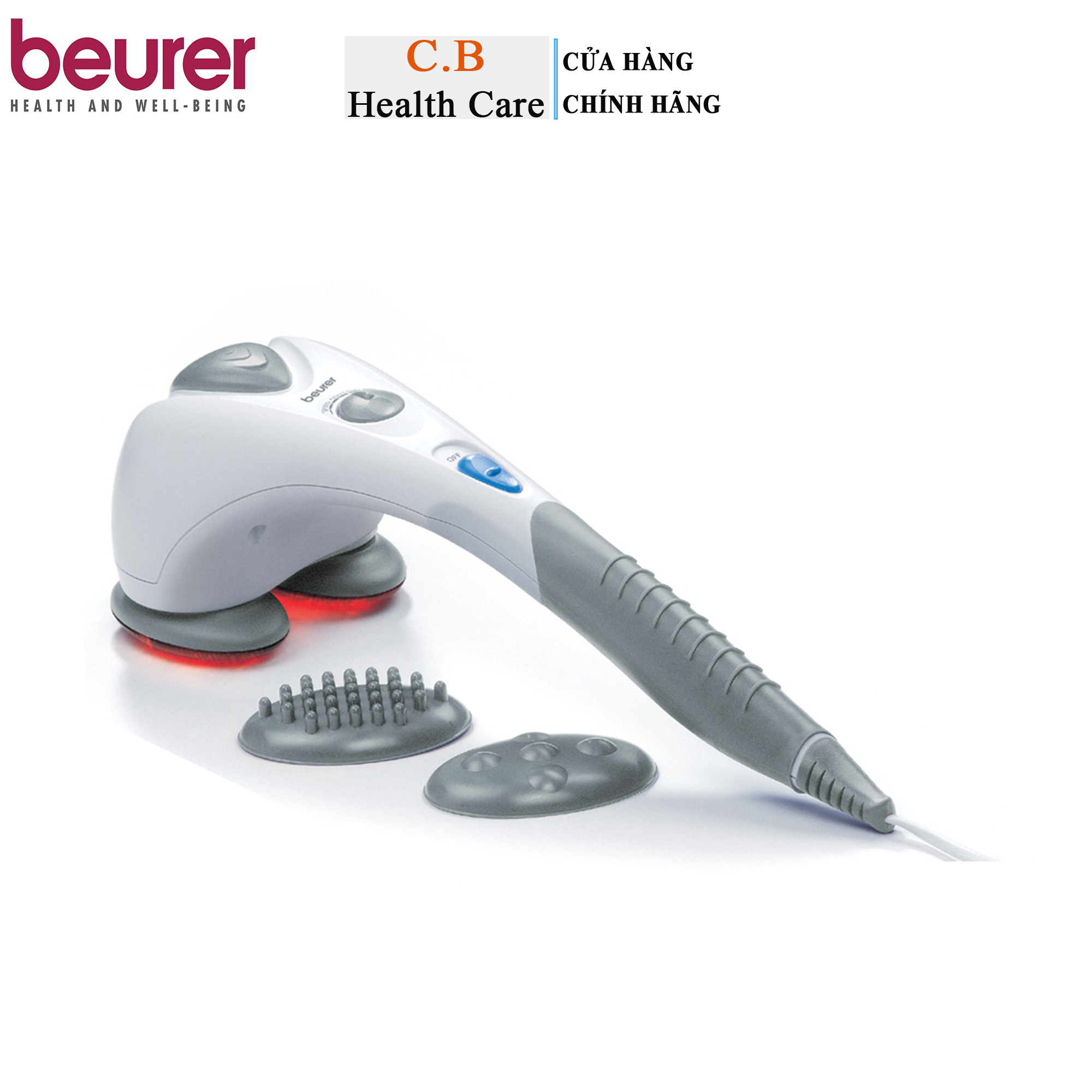 Máy massage cầm tay 2 đèn hồng ngoại beurer mg80