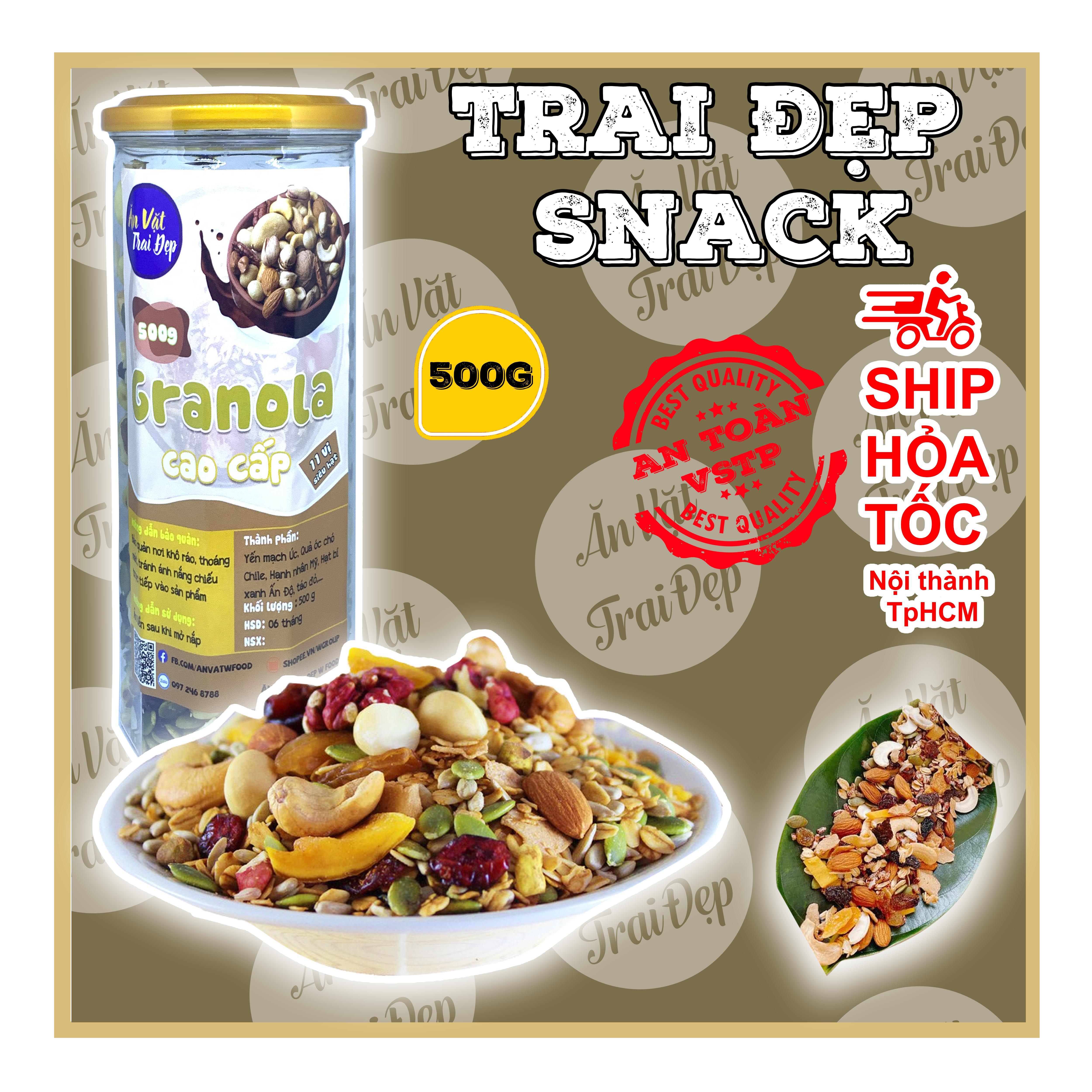 Granola Siêu Hạt Trai Đẹp 500G