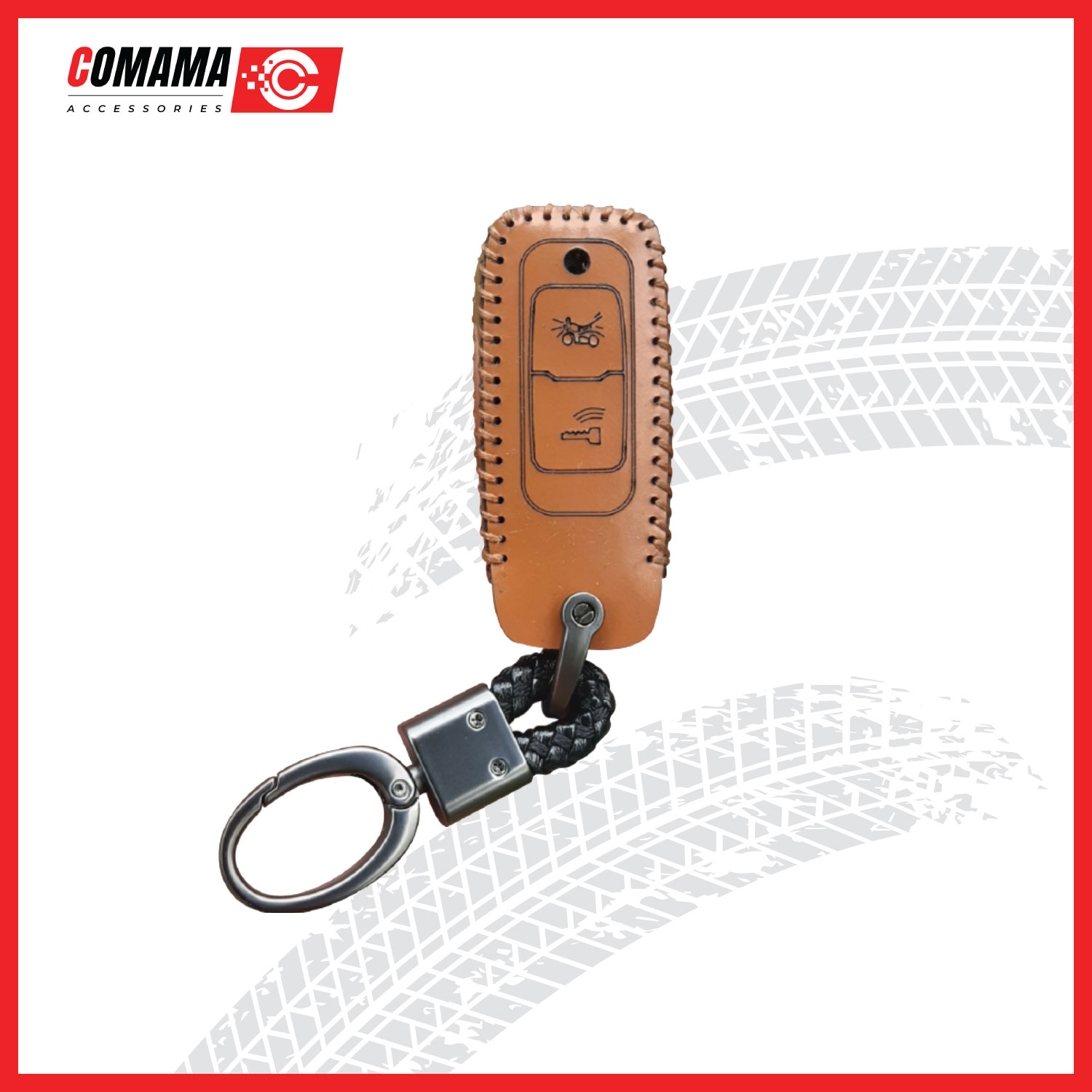 Bao da móc khóa smartkey, bọc chìa khóa COMAMA cho xe Vision, Lead, Sh, Sh350i, Vario, Airblade chống rơi vỡ, trầy xước