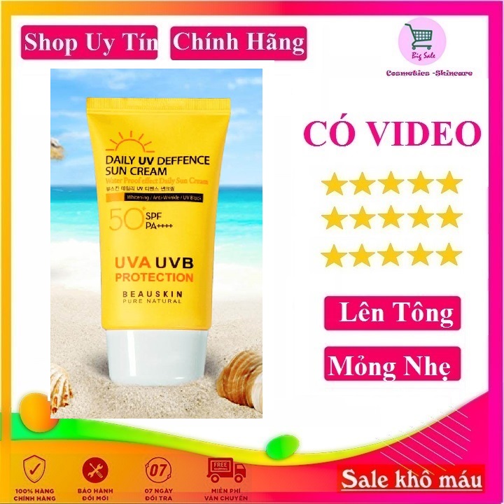 Kem chống nắng lên tông, kiềm dầu Beauskin DAILY UV DEFFENCE SUN CREAM Beauskin (50ml) - Hàn Quốc Chính Hãng