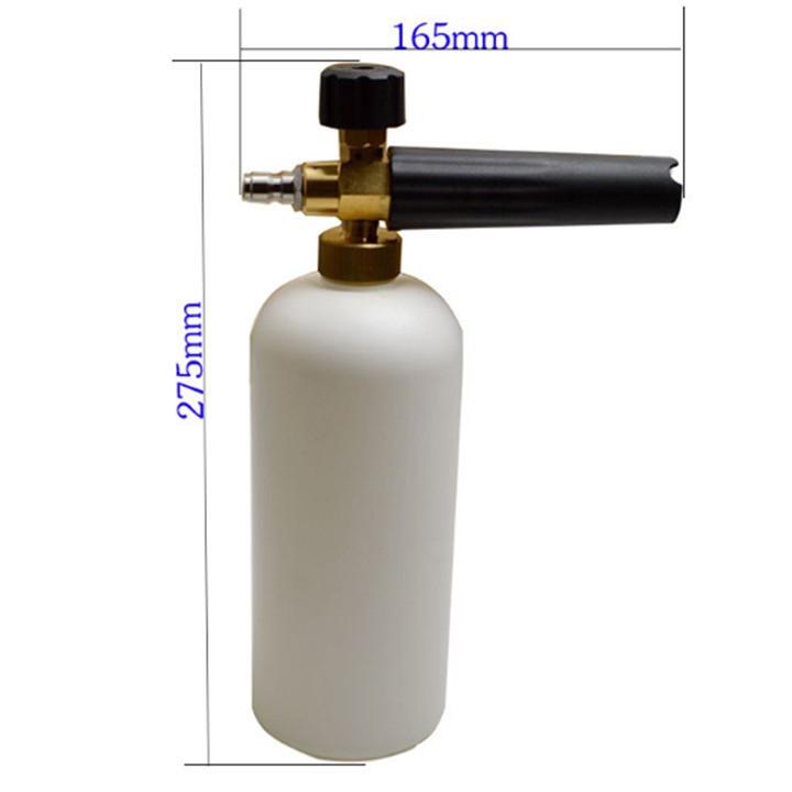 Bình tạo bọt tuyết tặng khớp nối đồng 100% cao cấp gắn súng phun xịt rửa cho máy rửa xe cao áp, máy xịt rửa cao áp, máy rửa xe gia đình