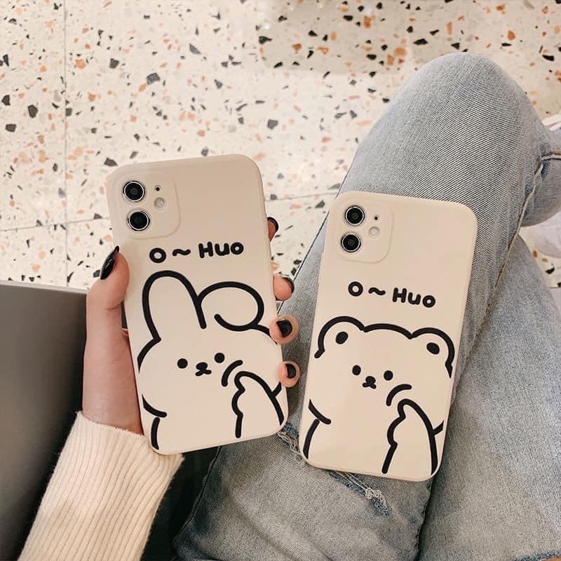 Ốp lưng iphone vuông gấu thỏ 6/6s/6plus/6splus/7/8/7plus/8plus/x/xs/xs max/11/11pro max/12/12pro max bvc347