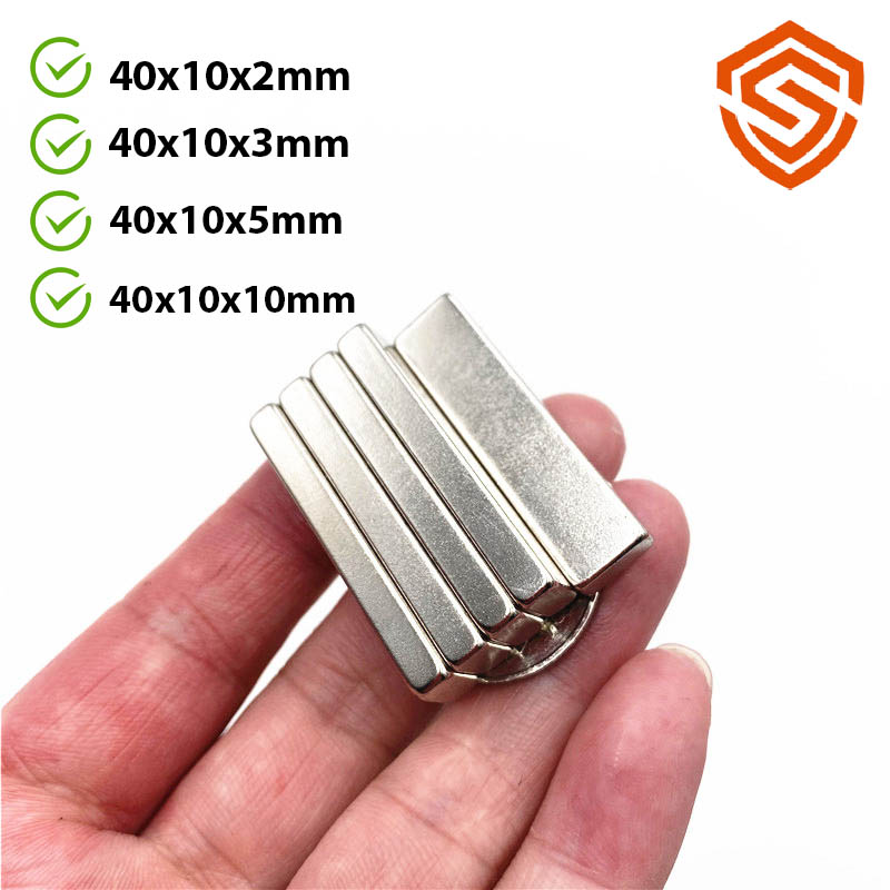 Nam châm đất hiếm 40x10x2mm, 40x10x3mm, 40x10x5mm,40x10x10mm