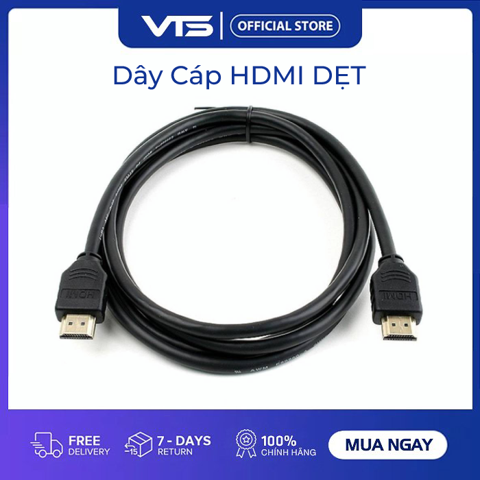 Dây cáp hdmi 1.5m 3m 5m 10m 15m 20m dẹt đen - dây cáp kết nối cổng hdmi 2 đầu tốt chống nhiễu - cable hdmi dẹp - việt toàn smarthome