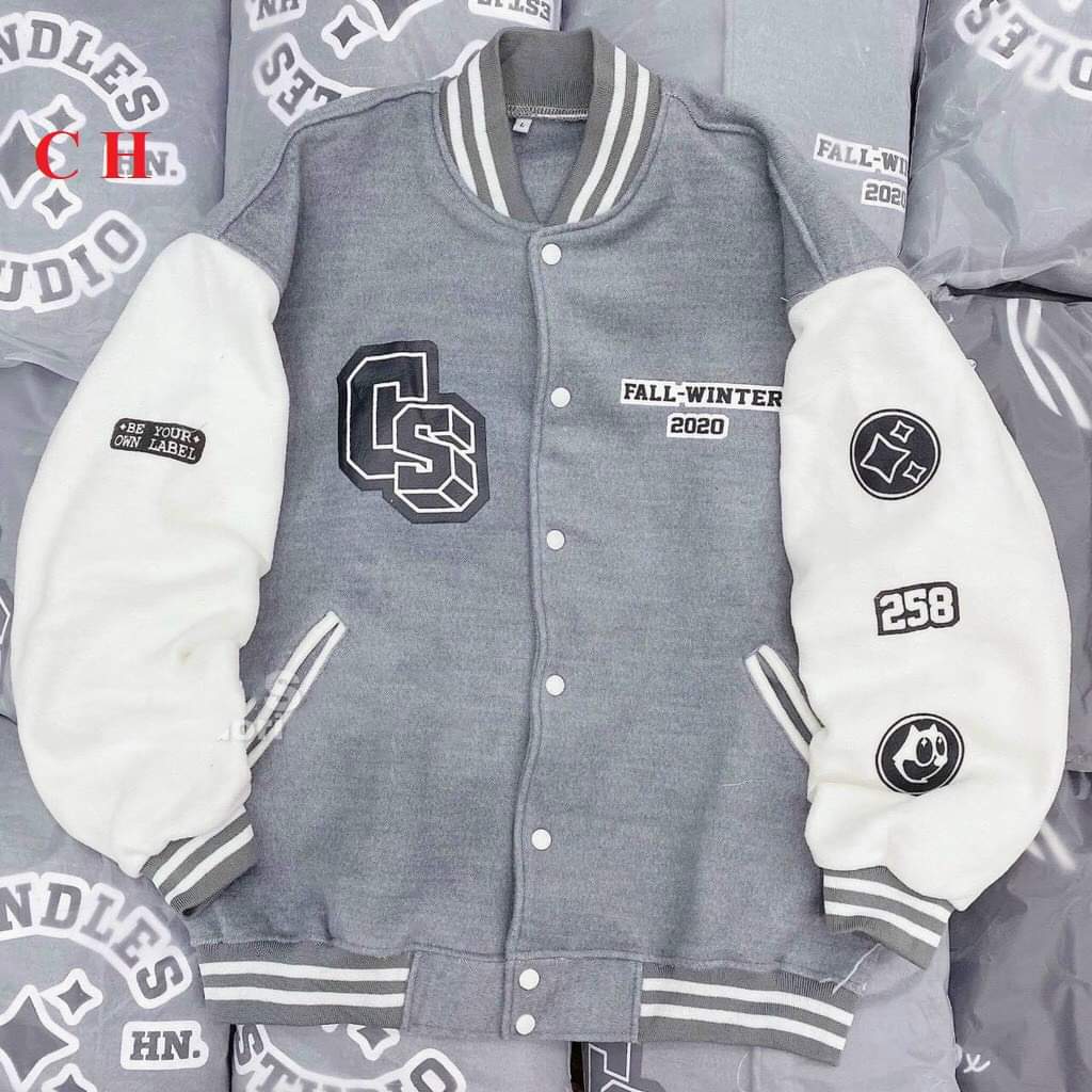 [25-27.4 Hoàn tiền 15%] ÁO BOMBER NAM NỮ PHỐI CHỮ CS CƯCJ NGẦU CHO CÁC BẠN TRẺ DIỆN ĐI CHƠI ĐI HỌC - RISE SHOPP - CH