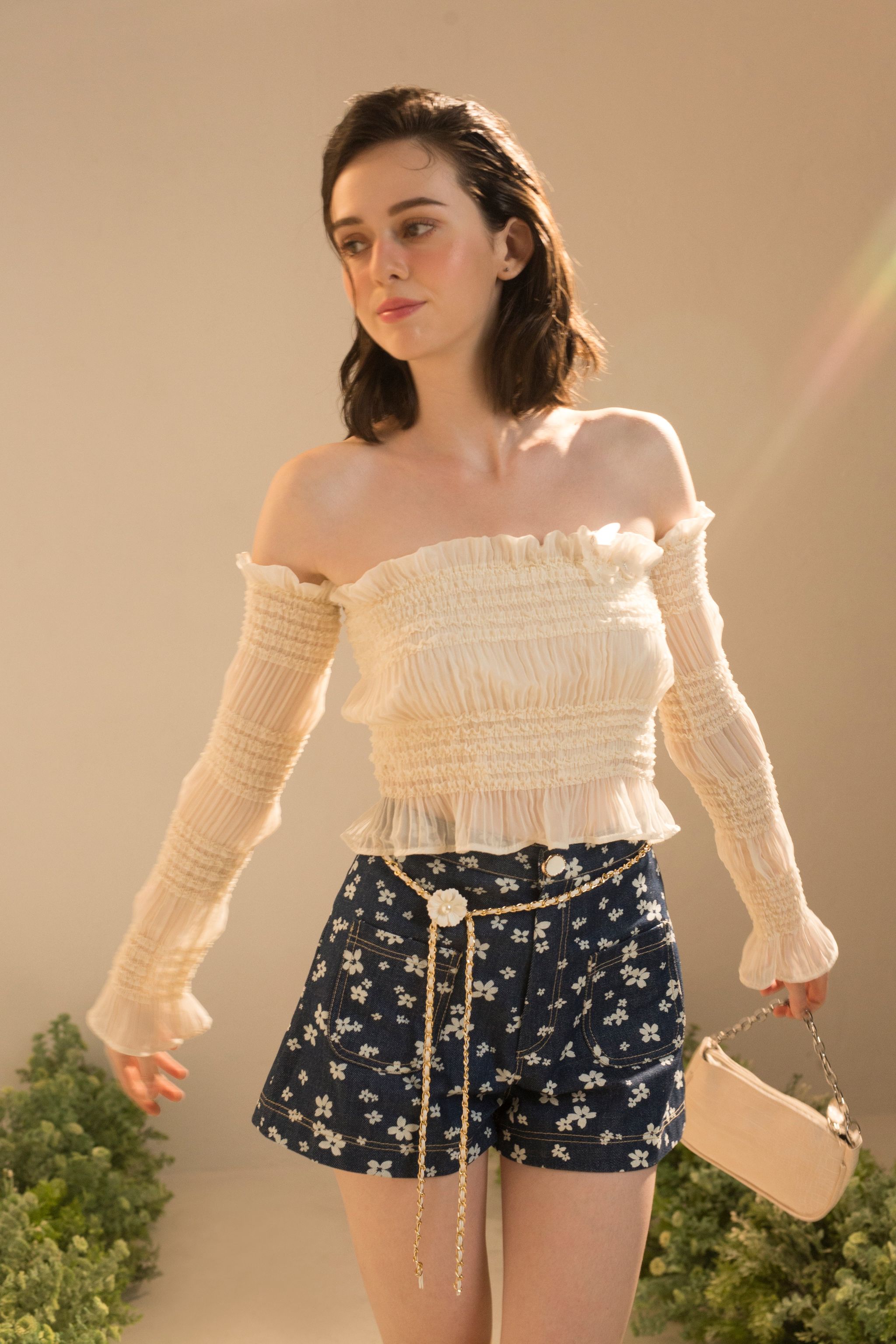 Quần short họa tiết hoa - edini - s151