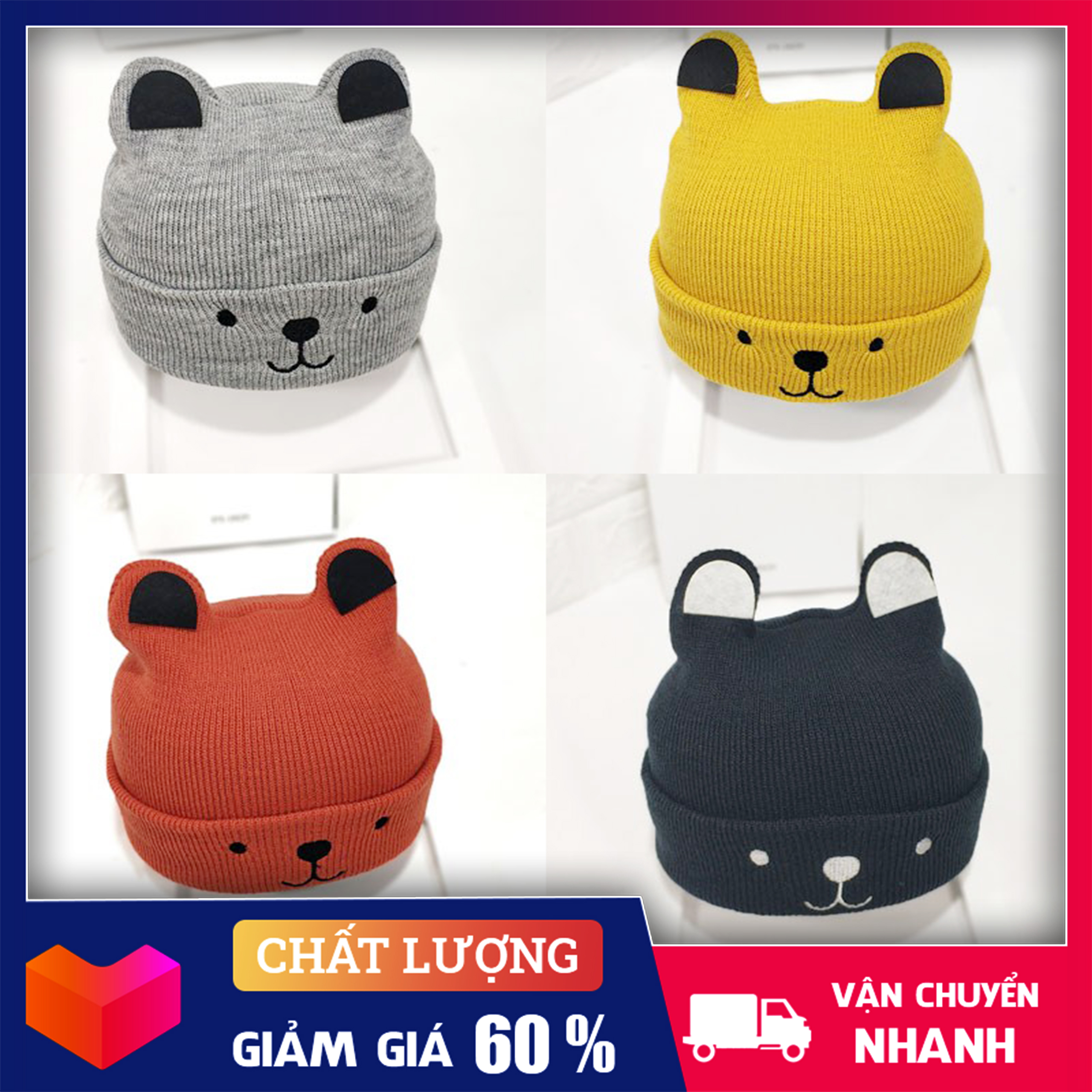 Mũ len dệt kim mềm mại, ấm áp cho bé trai và bé gái -set nón len kèm khăn len ống