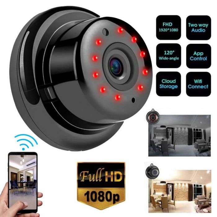 (XẢ KHO CUỐI NĂM) Camera Mini Wifi IP V380 Pro FULL HD An Ninh Không Dây Kết Nối Với Điện Thoại, Có Hồng Ngoại Quay Ban Đêm, Chuyển Động Dection Đàm Thoại 2 Chiều, Tương Thích Với Android, Window, IOS