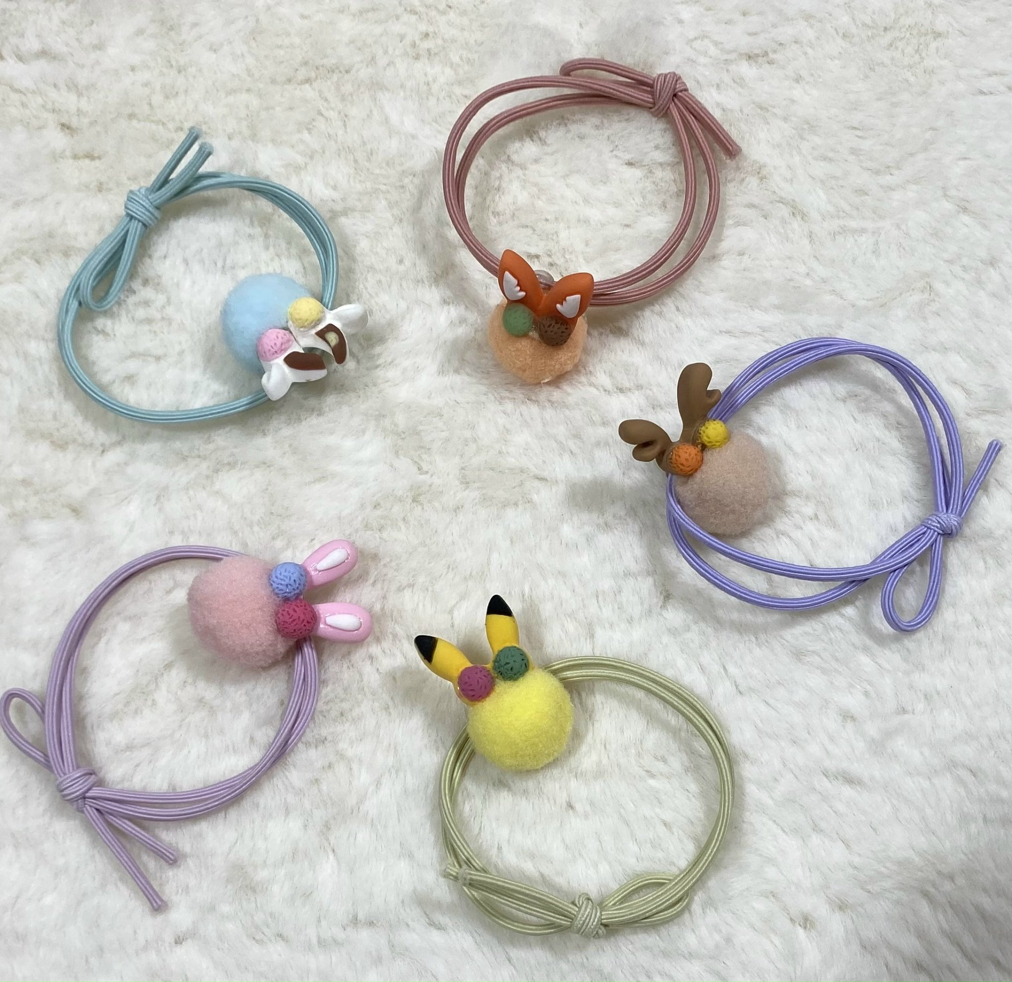 Dây cột tóc combo 3 cái hình thú cho bé gái bitikids