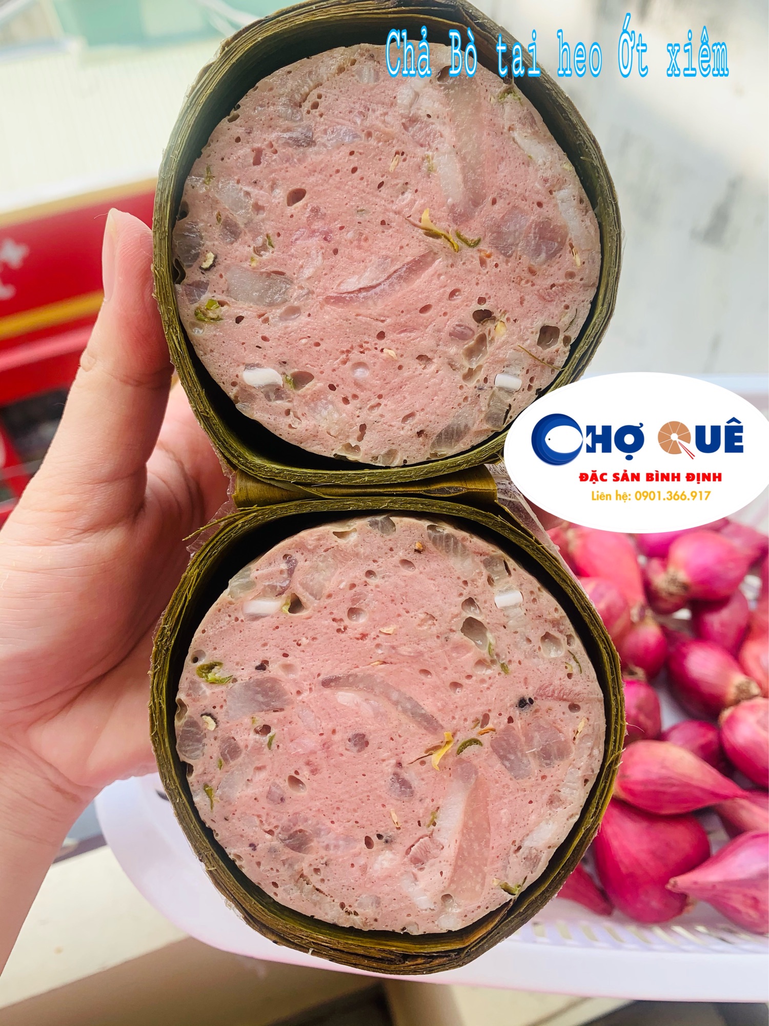 (SHIP HCM VÀ KV LÂN CẬN) CHẢ BÒ TAI BÌ ỚT XIÊM BÌNH ĐỊNH CHÍNH GỐC - đòn 500gr - nhà làm đảm bảo vệ sinh, thơm ngon