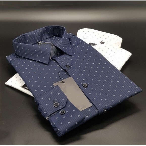 [Loại cao cấp- Như hình] Áo sơ mi nam gấp hộp họa tiết chấm bi thời trang cao cấp mát mịn