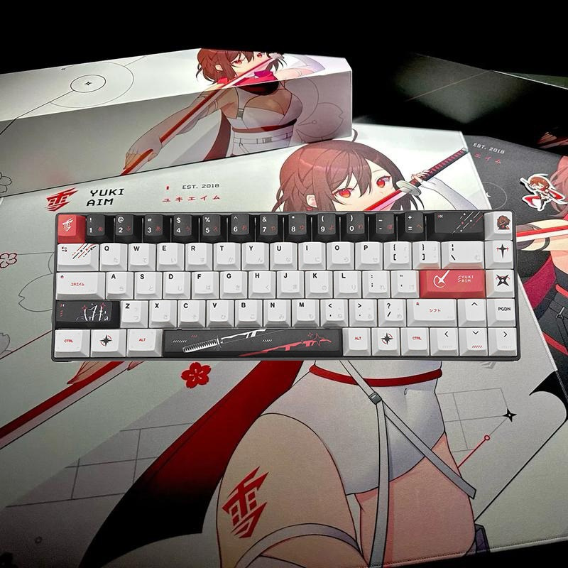 Trend Yuki Aim Key Cap with Japanese Root Large Column Thickening 134 Key PBT Original Height Sublimation Process